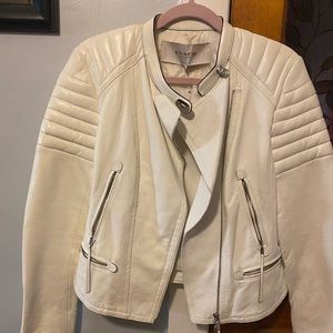 White Leather jacket NWT